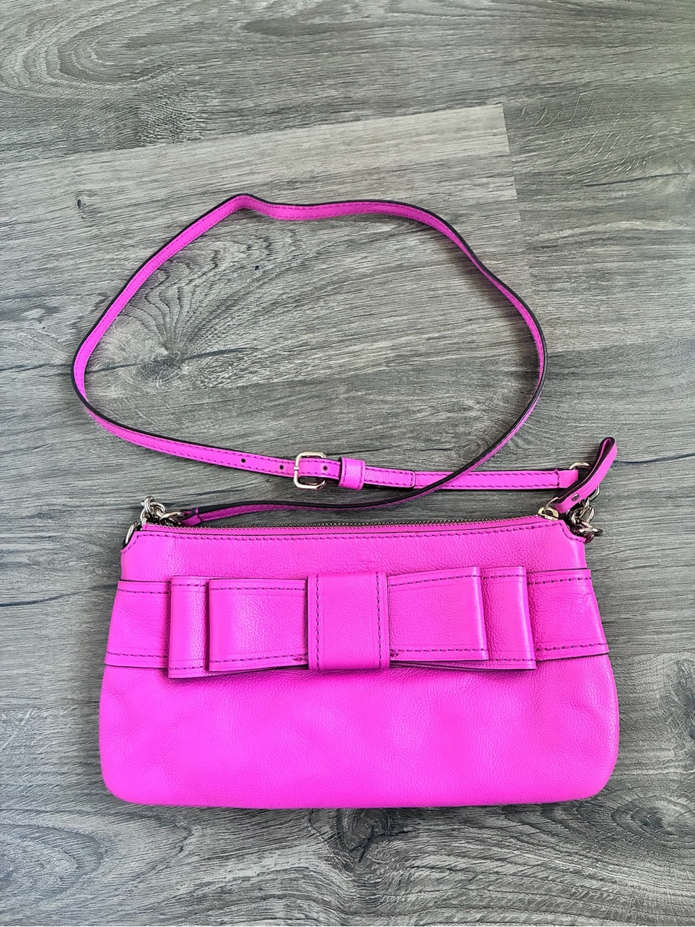 kate spade Hot Pink Bow Accent Crossbody Bag